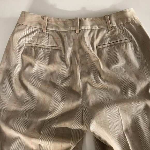 Anne Klein Vintage Check Pants in Polyester/Rayon Blend Tan, White, Orange Sz 8 - Picture 11 of 14